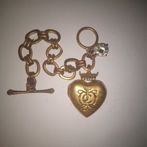 Juicy Couture Gold Tone Puffy Heart Bracelet